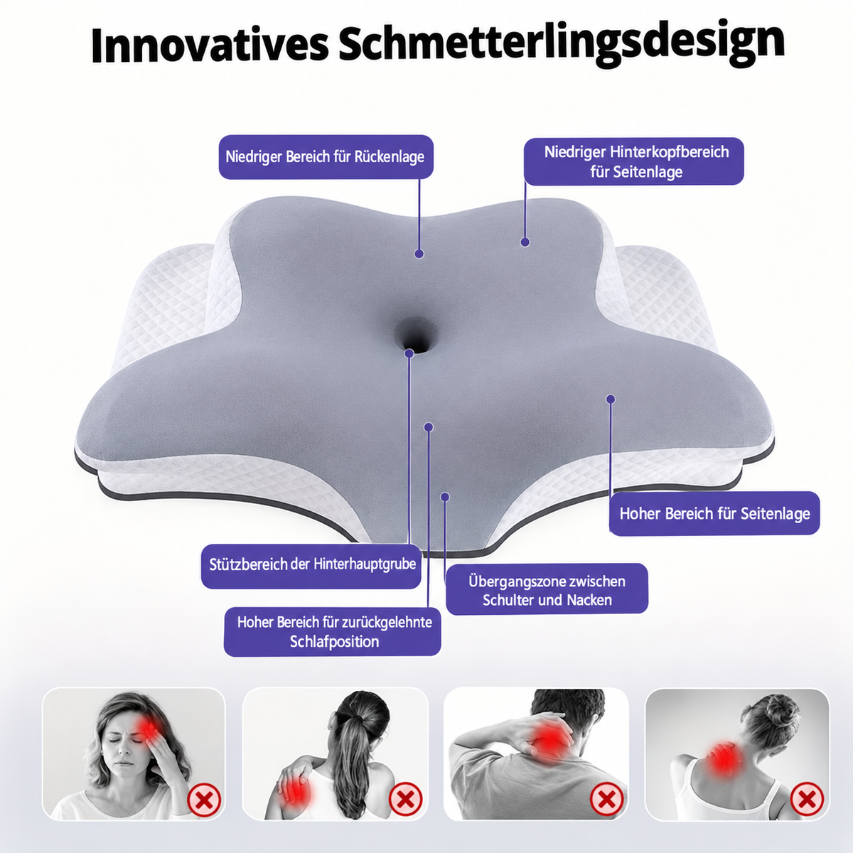 schlafora - Ergonomisches Nackenkissen aus Memory-Schaum