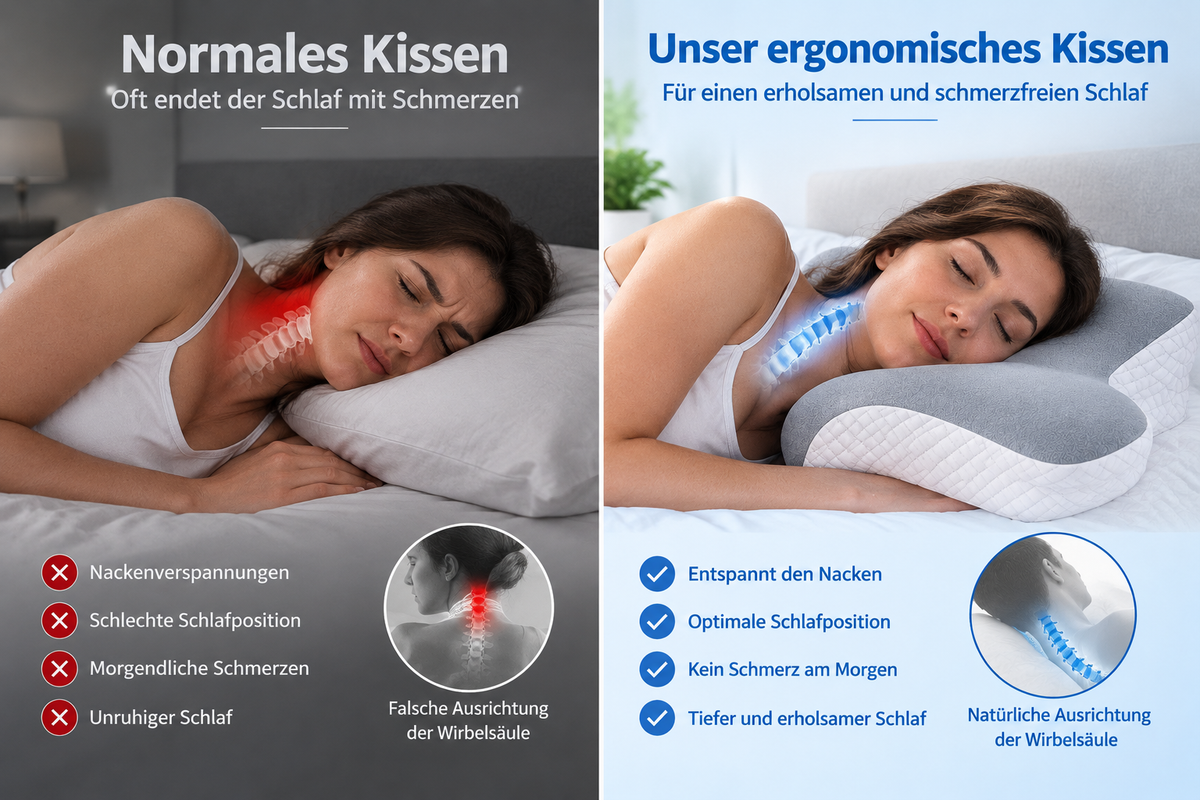 schlafora - Ergonomisches Nackenkissen aus Memory-Schaum